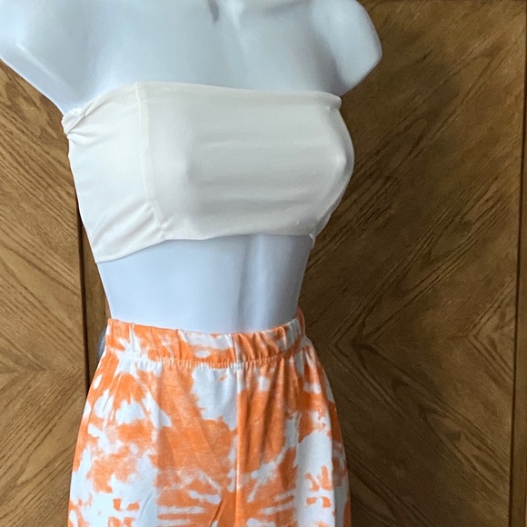 The label white lace up tie open strappy tube Top - Picture 3 of 6